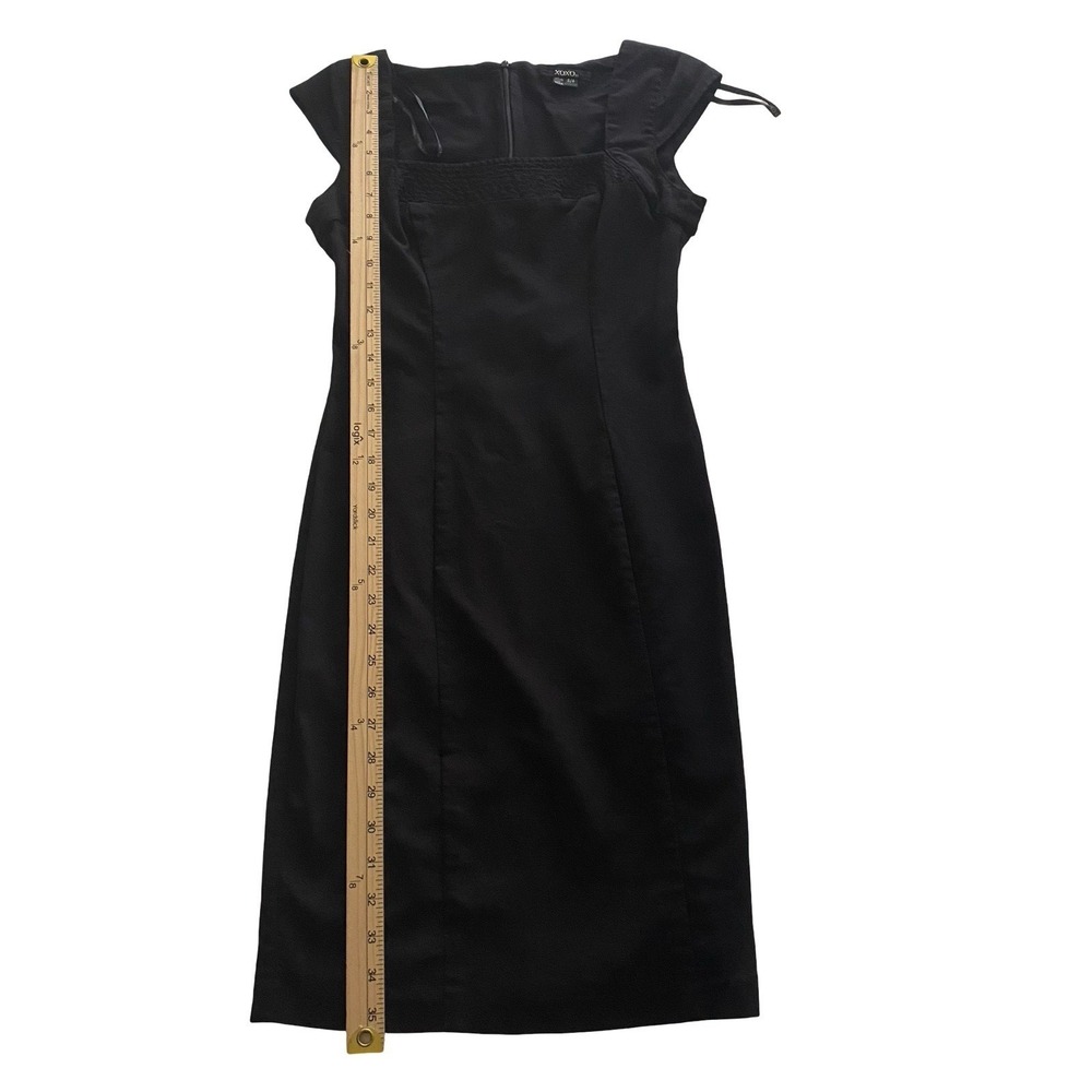 XOXO Black Sheath Dress Square Neck Cap Sleeve Knee Length Women 5/6 - Picture 10 of 10